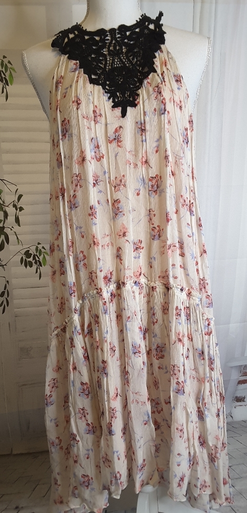Zara Woman pink floral dress racerback size XS